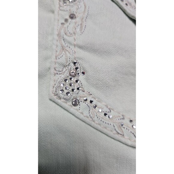 Miss Me Lime Green Embellished Low Rise Skinny Jeans Size 30x32 - Picture 11 of 16